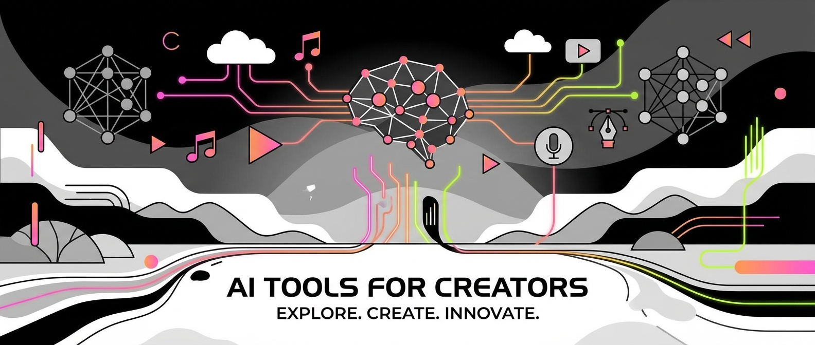 AI Tools Banner - Music, Video, Content Creation
